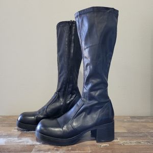 Y2K Vintage Mudd Tight Chunky Heel Black Boots Size 8